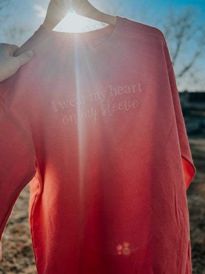 I wear my heart on my sleeve crewneck