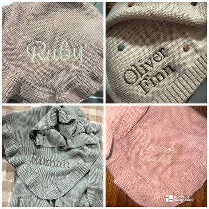 Custom Ruffle Baby Blanket