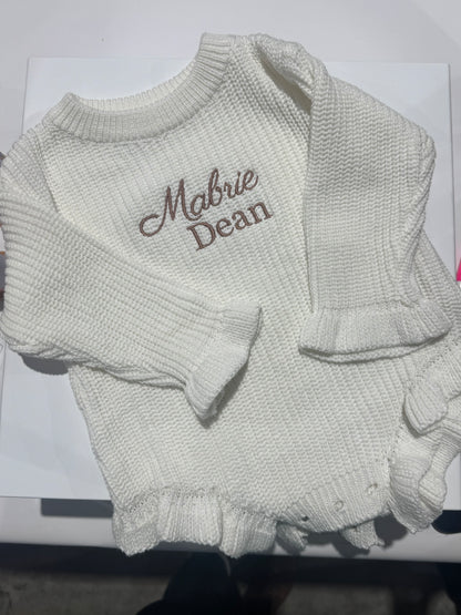 Custom Ruffled Sweater Romper