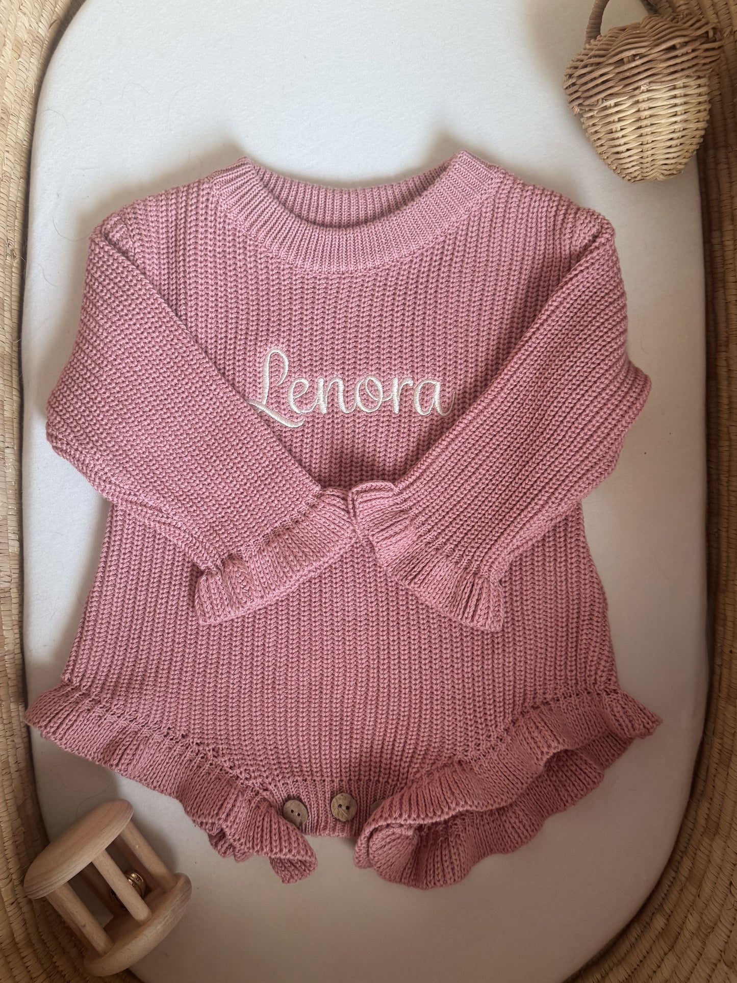 Custom Ruffled Sweater Romper