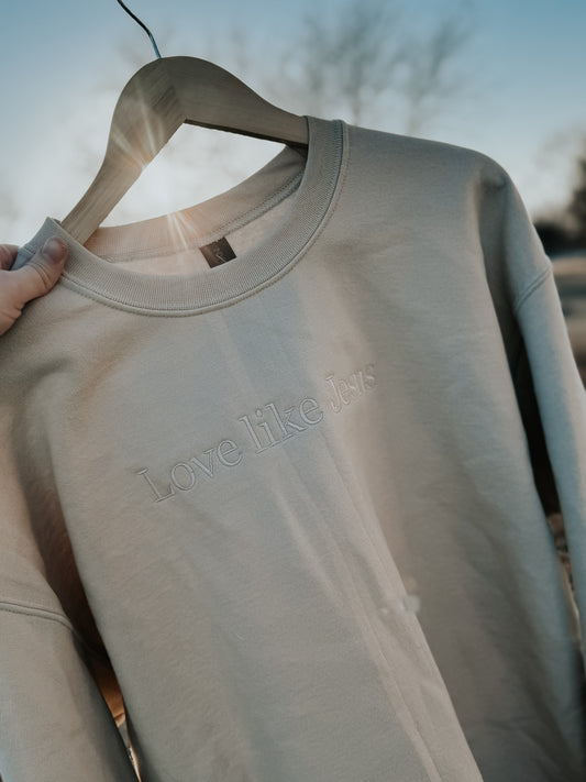 “Love like Jesus” Monochrome crewneck