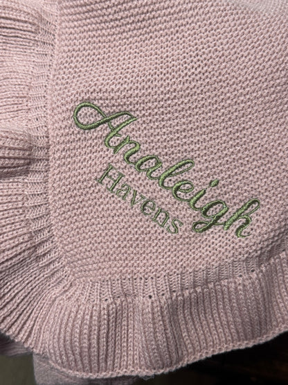 Custom Ruffle Baby Blanket